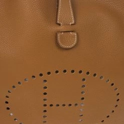 Hermes Brown Evelyne Togo III GM Bag For Women -Deals Hermes Store luxury women hermes used handbags p17179 006