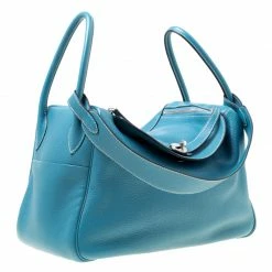 Hermes Blue Jean Togo Leather Palladium Hardware Lindy 34 Bag For Women -Deals Hermes Store luxury women hermes used handbags p174029 009