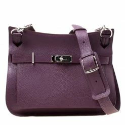 Hermes Violet Fjord Leather Palladium Hardware Jypsiere 34 Bag For Women