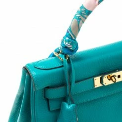 Hermes Blue Paon Clemence Leather Gold Hardware Kelly Retourne 28 Bag For Women -Deals Hermes Store luxury women hermes used handbags p175002 012