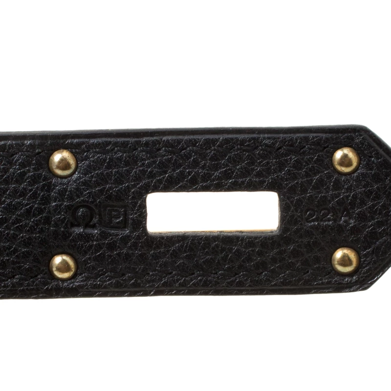 Hermes Black Clemence Leather Gold Hardware Shoulder Birkin 42 Bag For Women 11 Hermes Black Clemence Leather Gold Hardware Shoulder Birkin 42 Bag For Women - Image 9