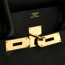 Hermes Black Clemence Leather Gold Hardware Shoulder Birkin 42 Bag For Women 23 Hermes Black Clemence Leather Gold Hardware Shoulder Birkin 42 Bag For Women -Deals Hermes Store luxury women hermes used handbags p175027 006