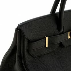 Hermes Black Clemence Leather Gold Hardware Shoulder Birkin 42 Bag For Women 30 Hermes Black Clemence Leather Gold Hardware Shoulder Birkin 42 Bag For Women -Deals Hermes Store luxury women hermes used handbags p175027 007