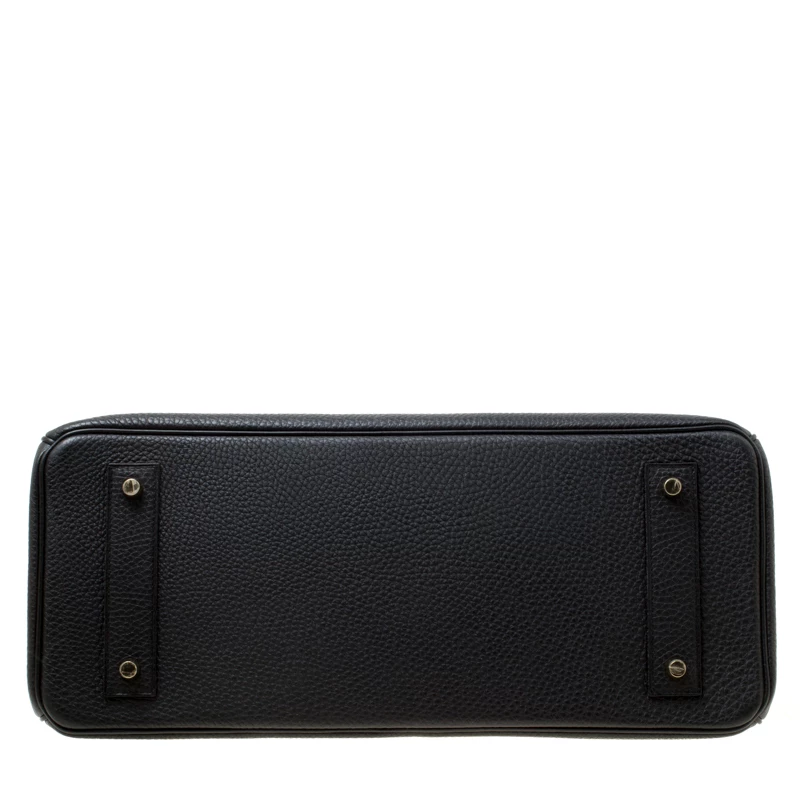 Hermes Black Clemence Leather Gold Hardware Shoulder Birkin 42 Bag For Women 9 Hermes Black Clemence Leather Gold Hardware Shoulder Birkin 42 Bag For Women - Image 7