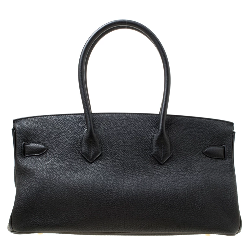 Hermes Black Clemence Leather Gold Hardware Shoulder Birkin 42 Bag For Women 6 Hermes Black Clemence Leather Gold Hardware Shoulder Birkin 42 Bag For Women - Image 4