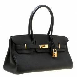Hermes Black Clemence Leather Gold Hardware Shoulder Birkin 42 Bag For Women 20 Hermes Black Clemence Leather Gold Hardware Shoulder Birkin 42 Bag For Women -Deals Hermes Store luxury women hermes used handbags p175027 013