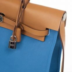 Hermes Celeste Canvas And Leather Herbag Zip 39 Bag For Women -Deals Hermes Store luxury women hermes used handbags p17533 009