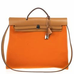 Hermes Canvas And Leather Herbag Zip 39 Bag For Women