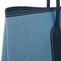 Hermes Blue Canvas And Leather Garden Party TPM Tote Bag For Women -Deals Hermes Store luxury women hermes used handbags p17536 005