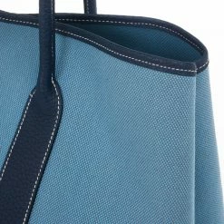 Hermes Blue Canvas And Leather Garden Party TPM Tote Bag For Women -Deals Hermes Store luxury women hermes used handbags p17536 006