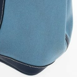 Hermes Blue Canvas And Leather Garden Party TPM Tote Bag For Women -Deals Hermes Store luxury women hermes used handbags p17536 008