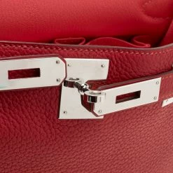 Hermes Rouge Garance Togo Leather Jypsiere 28 Bag For Women -Deals Hermes Store luxury women hermes used handbags p176667 001