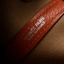 Hermes Fauve Toile Officier And Buffalo Leather Garden Party Pochette For Women -Deals Hermes Store luxury women hermes used handbags p177092 002