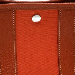 Hermes Fauve Toile Officier And Buffalo Leather Garden Party Pochette For Women -Deals Hermes Store luxury women hermes used handbags p177092 009