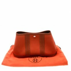 Hermes Fauve Toile Officier And Buffalo Leather Garden Party Pochette For Women -Deals Hermes Store luxury women hermes used handbags p177092 011