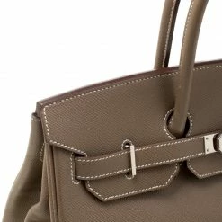 Hermes Etoupe Epsom Leather Palladium Hardware Birkin 35 Bag For Women -Deals Hermes Store luxury women hermes used handbags p177997 012