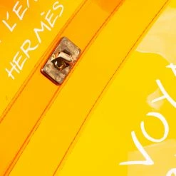 Hermes Orange Clear Vinyl Souvenir Kelly Bag For Women -Deals Hermes Store luxury women hermes used handbags p180786 008