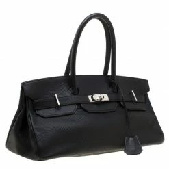 Hermes Black Clemence Leather Palladium Hardware Shoulder Birkin 42 Bag For Women -Deals Hermes Store luxury women hermes used handbags p182600 017