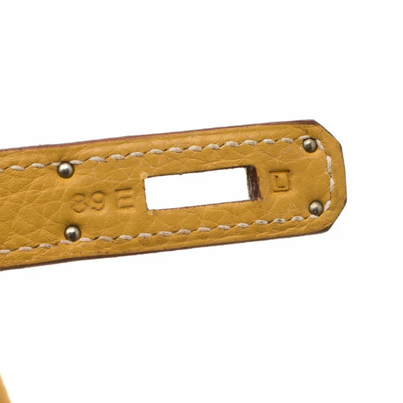 Hermes Soleil Togo Leather Palladium Hardware Birkin 35 Bag For Women 11 Hermes Soleil Togo Leather Palladium Hardware Birkin 35 Bag For Women - Image 9