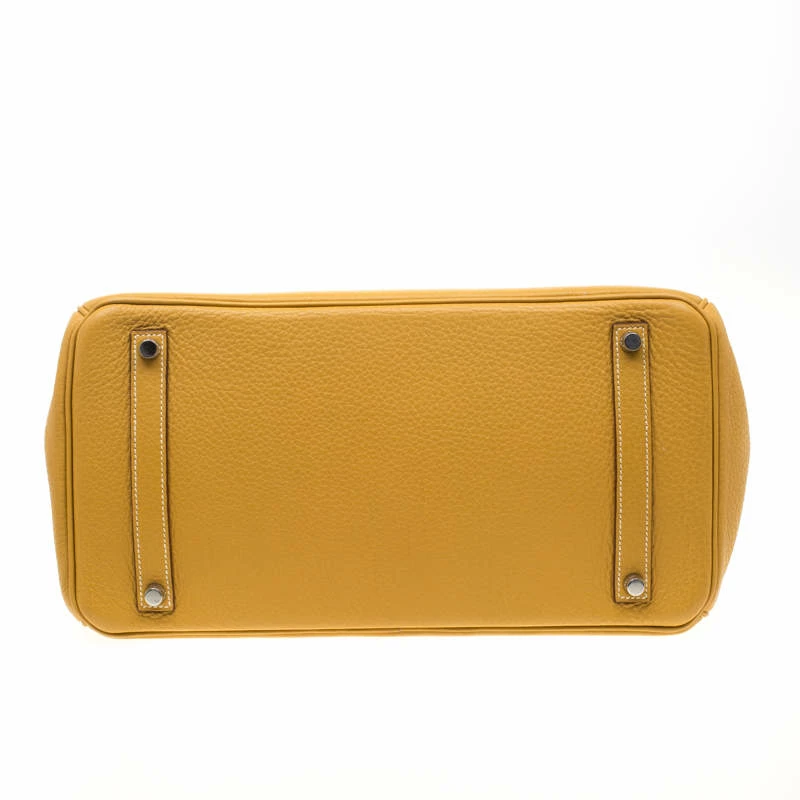 Hermes Soleil Togo Leather Palladium Hardware Birkin 35 Bag For Women 9 Hermes Soleil Togo Leather Palladium Hardware Birkin 35 Bag For Women - Image 7