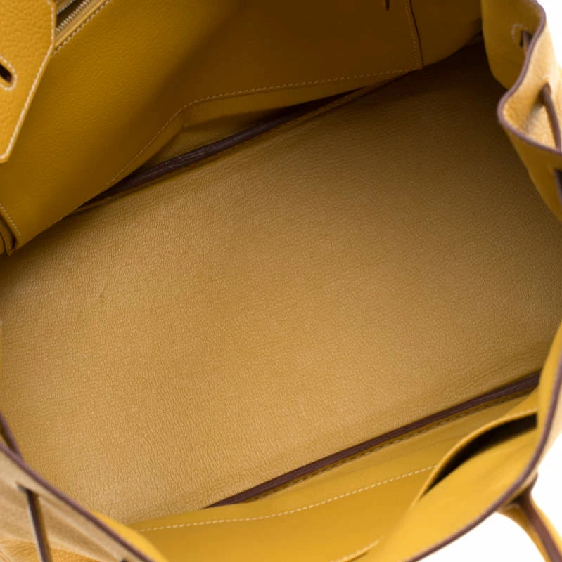 Hermes Soleil Togo Leather Palladium Hardware Birkin 35 Bag For Women 10 Hermes Soleil Togo Leather Palladium Hardware Birkin 35 Bag For Women - Image 8