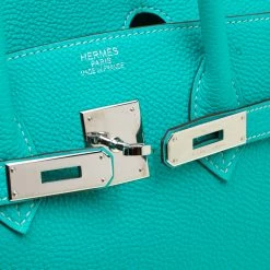 Hermes Menthe Togo Leather Palladium Hardware Birkin 35 Bag For Women -Deals Hermes Store luxury women hermes used handbags p182614 005
