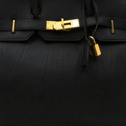 Hermes Black Fjord Leather Gold Hardware HAC Birkin 32 Bag For Women -Deals Hermes Store luxury women hermes used handbags p182617 010