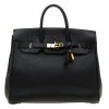 Hermes Black Fjord Leather Gold Hardware HAC Birkin 32 Bag For Women -Deals Hermes Store luxury women hermes used handbags p182617 012