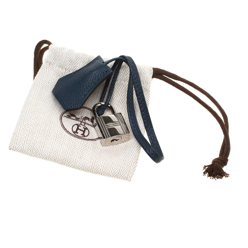 Hermes Bleu De Malte Leather Palladium Hardware Birkin 35 Bag For Women 12 Hermes Bleu De Malte Leather Palladium Hardware Birkin 35 Bag For Women - Image 10