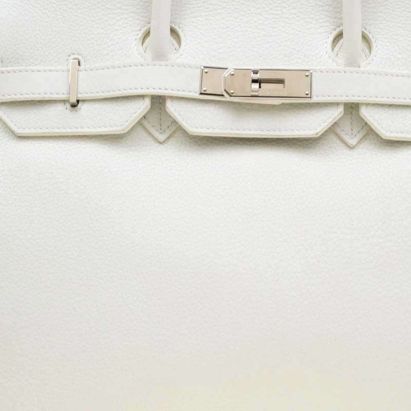 Hermes White Togo Leather Palladium Hardware Birkin 35 Bag For Women 7 Hermes White Togo Leather Palladium Hardware Birkin 35 Bag For Women - Image 5