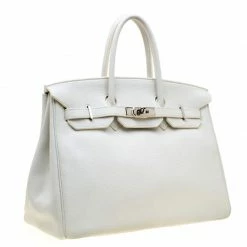 Hermes White Togo Leather Palladium Hardware Birkin 35 Bag For Women 20 Hermes White Togo Leather Palladium Hardware Birkin 35 Bag For Women -Deals Hermes Store luxury women hermes used handbags p182625 017