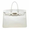 Hermes White Togo Leather Palladium Hardware Birkin 35 Bag For Women -Deals Hermes Store luxury women hermes used handbags p182625 019