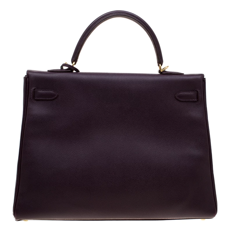 Hermes Raisin Epsom Leather Gold Hardware Kelly Retourne 35 Bag For Women 6 Hermes Raisin Epsom Leather Gold Hardware Kelly Retourne 35 Bag For Women - Image 4
