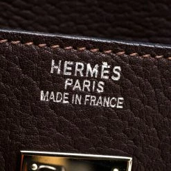 Hermes Chocolate Fjord Leather Palladium Hardware HAC Birkin 32 Bag For Women -Deals Hermes Store luxury women hermes used handbags p185084 004