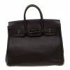 Hermes Chocolate Fjord Leather Palladium Hardware HAC Birkin 32 Bag For Women -Deals Hermes Store luxury women hermes used handbags p185084 009