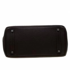 Hermes Chocolate Fjord Leather Palladium Hardware HAC Birkin 32 Bag For Women -Deals Hermes Store luxury women hermes used handbags p185084 012