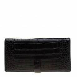 Hermes Marine Blue Alligator Bearn Gusset Wallet For Women -Deals Hermes Store luxury women hermes used handbags p186103 006
