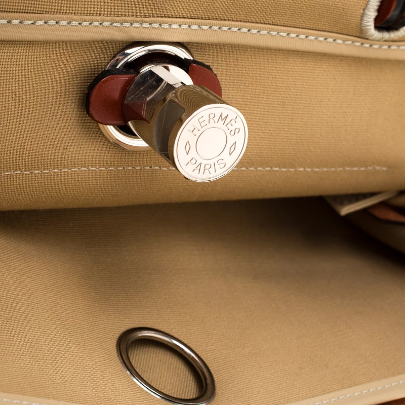 Hermes Trench/Copper Canvas And Leather Herbag Zip 31 Bag For Women 10 Hermes Trench/Copper Canvas And Leather Herbag Zip 31 Bag For Women - Image 8