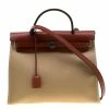 Hermes Trench/Copper Canvas And Leather Herbag Zip 31 Bag For Women -Deals Hermes Store luxury women hermes used handbags p186266 009