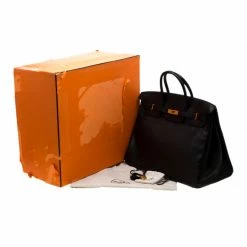 Hermes Black Swift Leather Gold Hardware Birkin 40 Bag For Women -Deals Hermes Store luxury women hermes used handbags p192806 1556523736 004