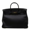 Hermes Black Swift Leather Gold Hardware Birkin 40 Bag For Women