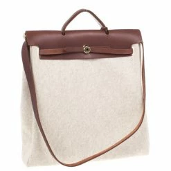 Hermes Brown Herbag Convertible Satchel 39CM For Women 24 Hermes Brown Herbag Convertible Satchel 39CM For Women -Deals Hermes Store luxury women hermes used handbags p19348 006