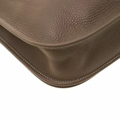 Hermes Etoupe Clemence Leather Evelyne III PM Bag For Women -Deals Hermes Store luxury women hermes used handbags p196093 010