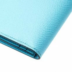Hermes Blue Zephyr Epsom Leather Bearn Gusset Wallet For Women -Deals Hermes Store luxury women hermes used handbags p196662 004
