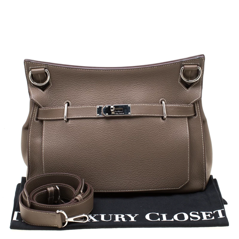 Hermes Etain Negonda Leather Jypsiere 34 Bag For Women 12 Hermes Etain Negonda Leather Jypsiere 34 Bag For Women - Image 10