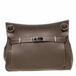 Hermes Etain Negonda Leather Jypsiere 34 Bag For Women