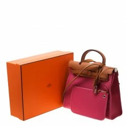 Hermes Bougainvillea Canvas And Leather Herbag Zip 31 Bag For Women -Deals Hermes Store luxury women hermes used handbags p197720 004