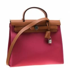 Hermes Bougainvillea Canvas And Leather Herbag Zip 31 Bag For Women -Deals Hermes Store luxury women hermes used handbags p197720 006