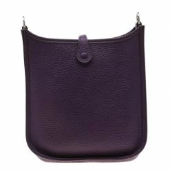 Hermes Ultraviolet Clemence Leather Evelyne TPM Bag For Women -Deals Hermes Store luxury women hermes used handbags p197722 007