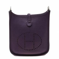 Hermes Ultraviolet Clemence Leather Evelyne TPM Bag For Women
